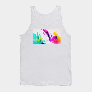 Modern Contemporary Abstract Watercolor Colorful Multicolored Cosmic Splash Galaxy Tank Top